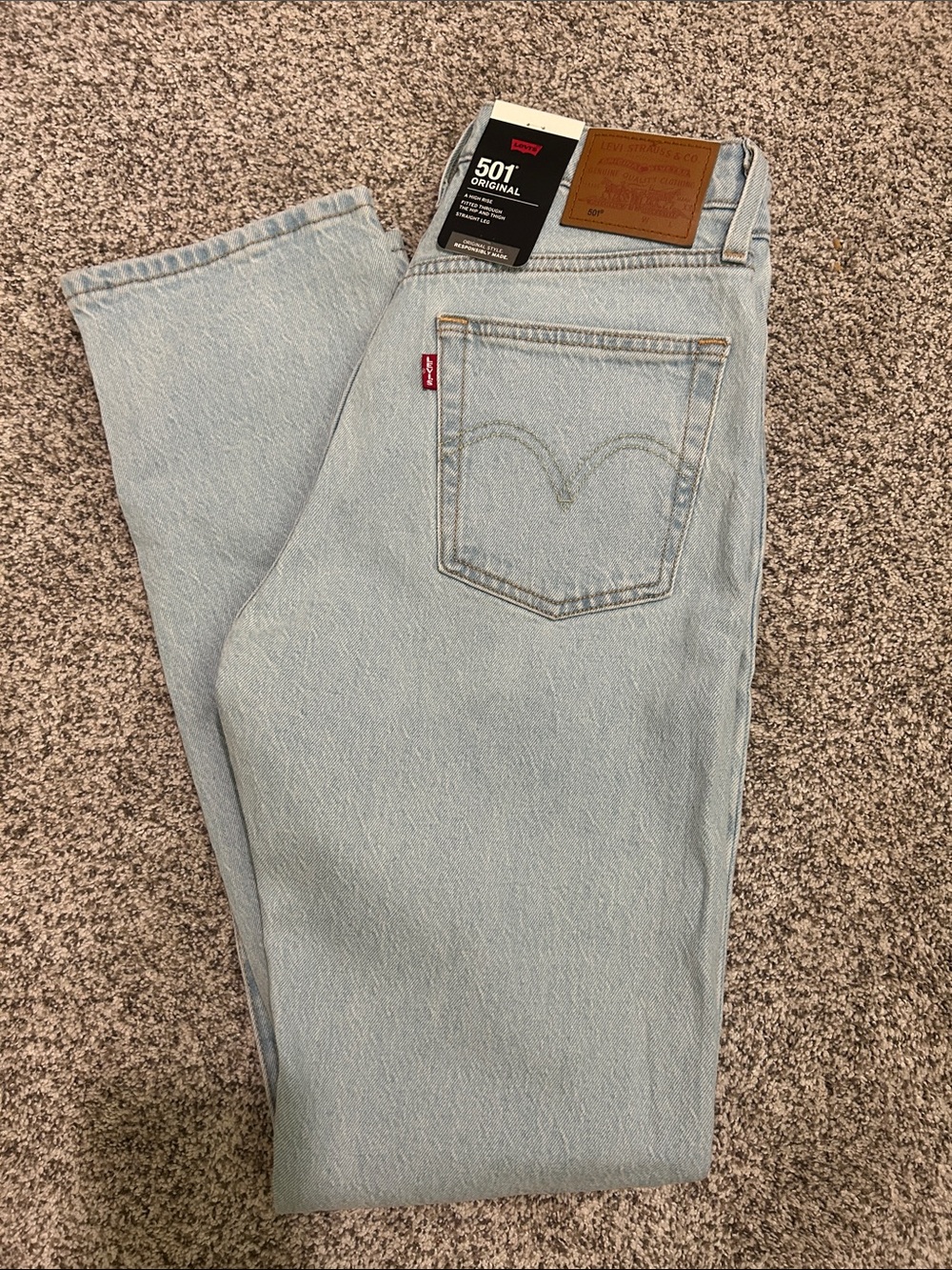 Levi's Light Blue 501 Straight-Leg Jeans